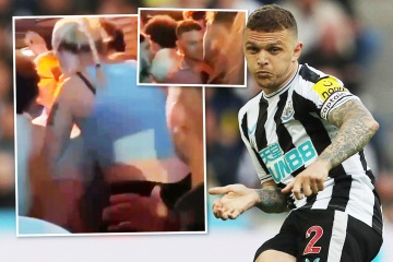 Trippier cuddles and picks up blonde reveller while partying with teammates